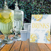 Watercolor Lemon Standing Drinks Pedestal Sign 台座サイン