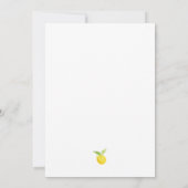 Watercolor Lemon Themed Baby Shower Invitation 招待状 (裏面)