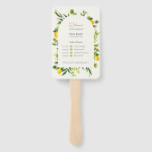 Watercolor Lemon Wedding Ceremony Program Fan ハンドファン (裏面)