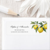 Watercolor Lemon Wedding Mediterranean ラベル (インサイチュ)