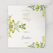 Watercolor Lemon Wedding with Meal Preference プレイスカード (外部開封)