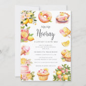 Watercolor Lemonade Sweet Treats Baby Shower 招待状 (正面)