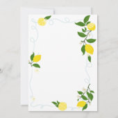 Watercolor Lemons Frame Bridal Shower  招待状 (裏面)