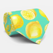 Watercolor lemons pattern ネクタイ (ロール)