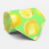 Watercolor lemons pattern ネクタイ (ロール)
