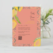 Watercolor Lemons Persimmon Rounded Bridal Shower 招待状 (スタンド正面)