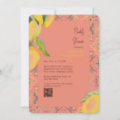 Watercolor Lemons Persimmon Rounded Bridal Shower 招待状 (正面)