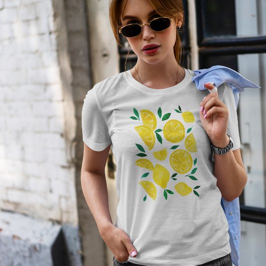 Watercolor lemons - yelllow and green tシャツ
