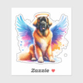Watercolor Leonberger Dog Angel シール (シート)