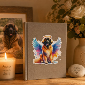 Watercolor Leonberger Dog Angel シール