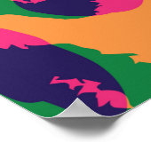 Watercolor leopard animal print illustration patte ポスター (角)