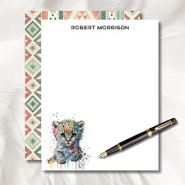 Watercolor Leopard Elegant Business Stationery  レターヘッド
