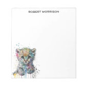 Watercolor Leopard Sophisticated Notepad ノートパッド (正面)