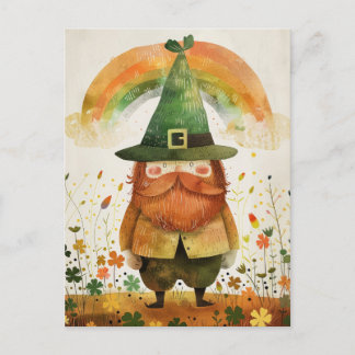 Watercolor Leprechaun Whimsical St. Patrick's Day ポストカード