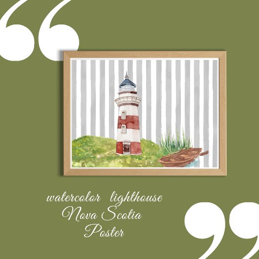 watercolor Lighthouse ポスター