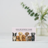 Watercolor Lilac Dog Breeds Pet Groomer 名刺 (スタンド正面)