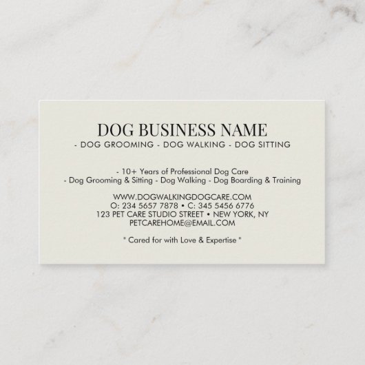 Watercolor Lilac Dog Breeds Pet Sitter 名刺 (裏面)