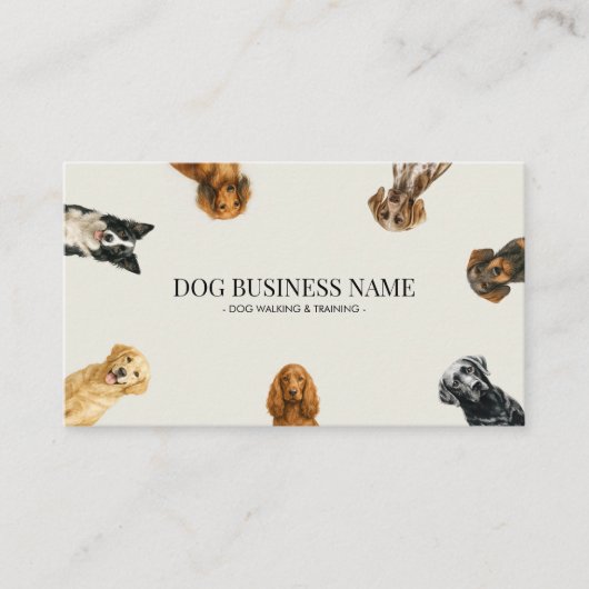 Watercolor Lilac Dog Breeds Pet Sitter 名刺 (正面)