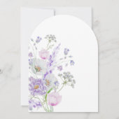 Watercolor Lilac Flowers Arch Baptism 招待状 (裏面)