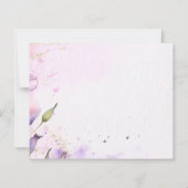 Watercolor Lilac Flowers Wedding Save the Date (裏面)