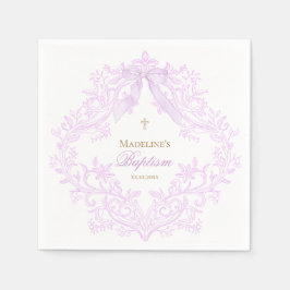 watercolor lilac purple Baptism スタンダードカクテルナプキン