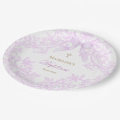  watercolor lilac purple Baptism ペーパープレート (アングル)
