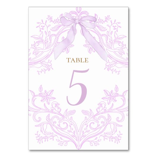  watercolor lilac purple design table number テーブルナンバー (正面)