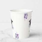 Watercolor lilac Purple Floral Graduation  紙コップ (右)