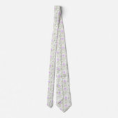 Watercolor lilac roses pattern neck tie ネクタイ (裏面)