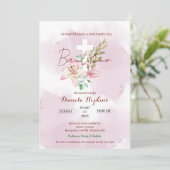 Watercolor lily baptism invitation 招待状 (スタンド正面)
