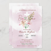 Watercolor lily baptism invitation 招待状 (正面/裏面)