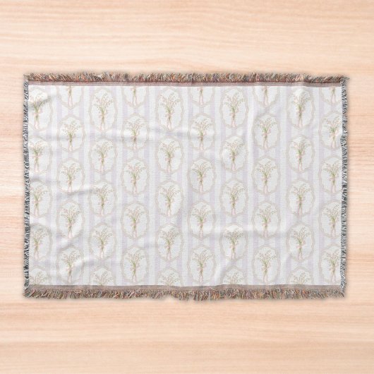 Watercolor Lily of The Valley Floral Botanical スローブランケット