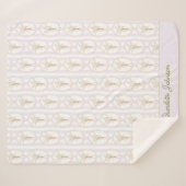 Watercolor Lily of The Valley Personalized Floral シェルパブランケット (正面(横))