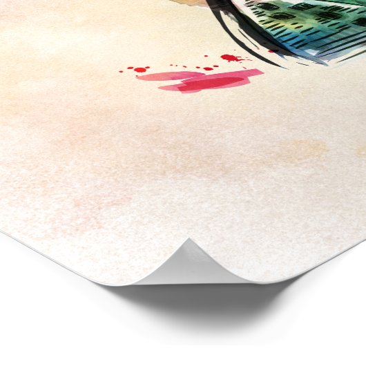 Watercolor lipstick ポスター (角)