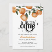 Watercolor Little Cutie Citrus Orange Baby Shower  招待状 (正面)