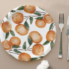 Watercolor Little Cutie Orange Citrus  ペーパープレート