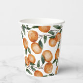 Watercolor Little Cutie Orange Citrus 紙コップ (裏面)
