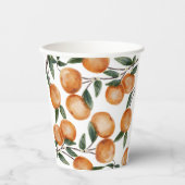 Watercolor Little Cutie Orange Citrus 紙コップ (正面)