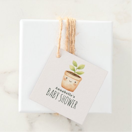 Watercolor Little Sprout Baby Shower フェイバータグ (インサイチュ)