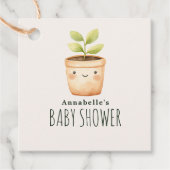 Watercolor Little Sprout Baby Shower フェイバータグ (正面)