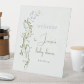 Watercolor Little Wildflower Baby Shower Welcome 台座サイン (インサイチュ)
