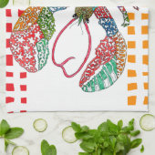 Watercolor Lobster Crustacean Kitchen Towel キッチンタオル (折り畳み)