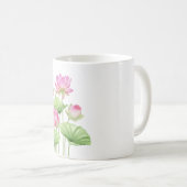 Watercolor Lotus Aesthetic Throw Classic Mug コーヒーマグカップ (正面右)