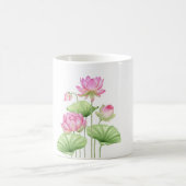 Watercolor Lotus Aesthetic Throw Classic Mug コーヒーマグカップ (中央)
