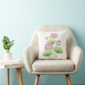  Watercolor Lotus Aesthetic Throw Pillow Covers  クッション (椅子)