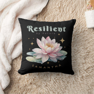 watercolor lotus flower motivational personalized クッション
