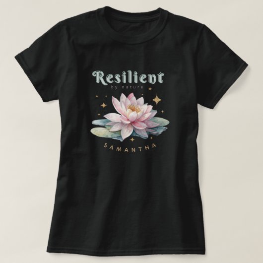 watercolor lotus flower motivational personalized tシャツ (デザイン正面)