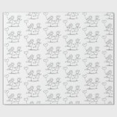 Watercolor Love Heart Romantic Couple  ラッピングペーパー (フラット)