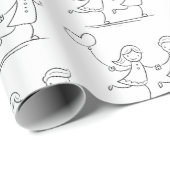 Watercolor Love Heart Romantic Couple  ラッピングペーパー (ロールコーナー)