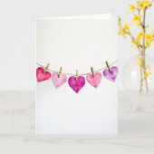 Watercolor Love Hearts Card カード (黄色い花)